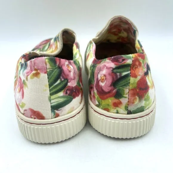 BORN Floral Casual Sneakers Women's Size: 9 M Green multicolor slip on platform - Picture 7 of 9